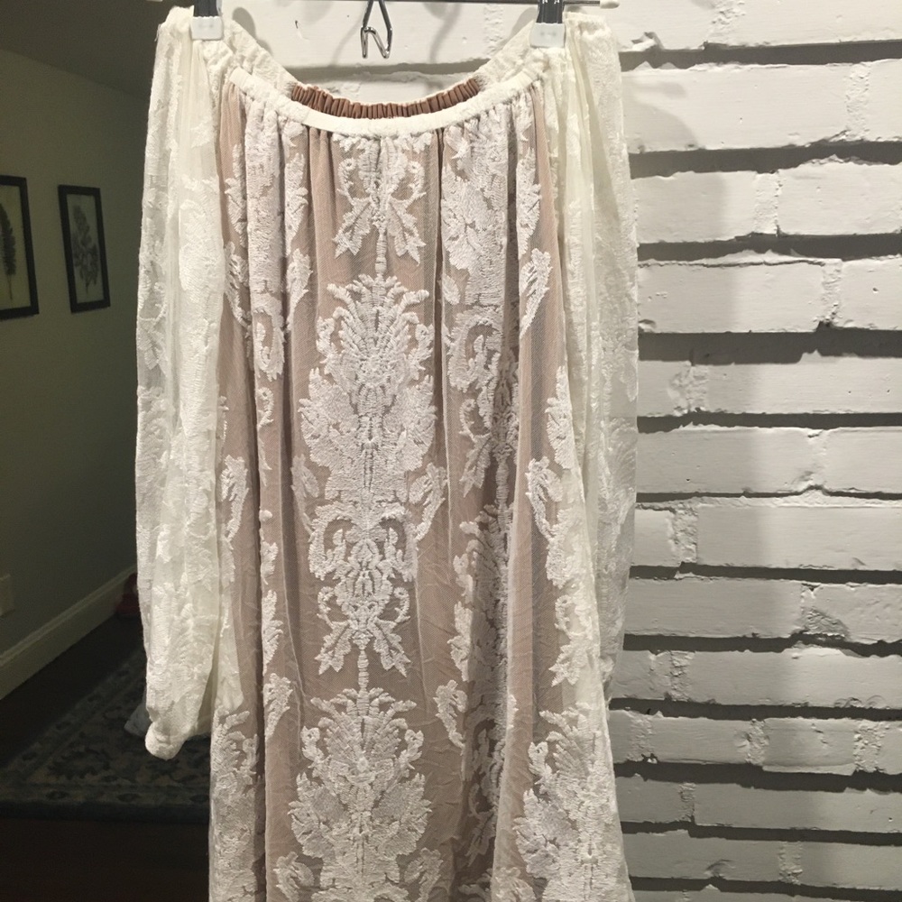 For Love and Lemons Off Shoulder Lace Mini Dress